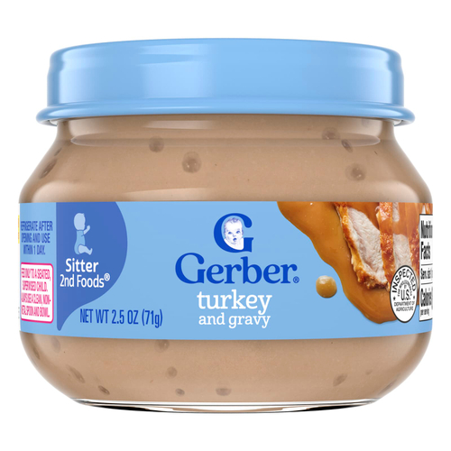 Gerber, 2nd Foods®, индейка с подливой для малышей, умеющих сидеть, 71 г (2,5 унции)