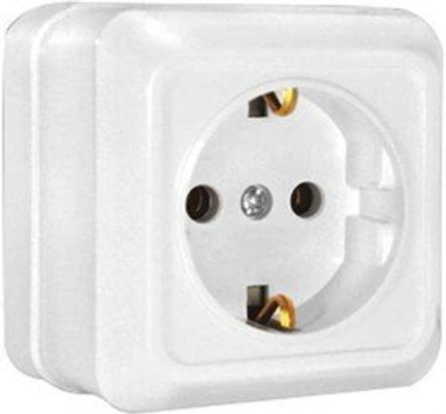 Розетка одинарная ОП Олимп с заземлением 16А