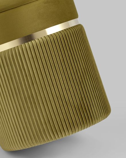 Пуф Миранда с ящиком велюр оливковый