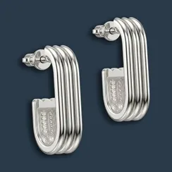 Серьги-пусеты Полоски из серебра 925 пробы