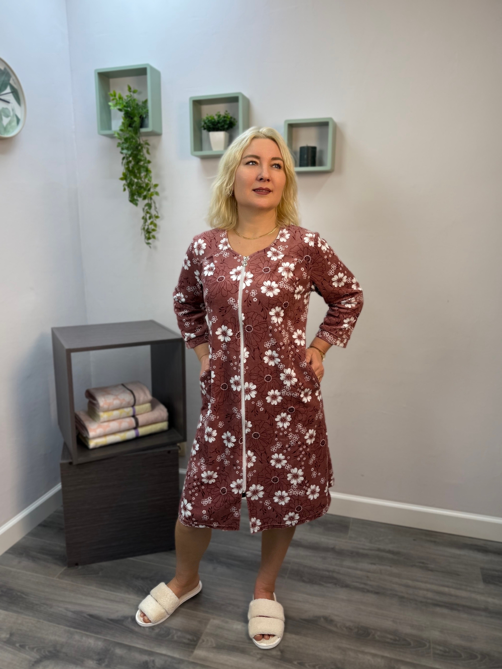 Халат женский "295-1 В.П" молния (Галатея)