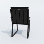 Обеденная группа Ideal Patio ДИВА АЛЬБА  каркас карбон, стол стекло диа 110, ткань черная