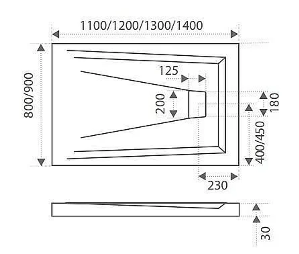 Душевой поддон Good door АТРИУМ 140x90