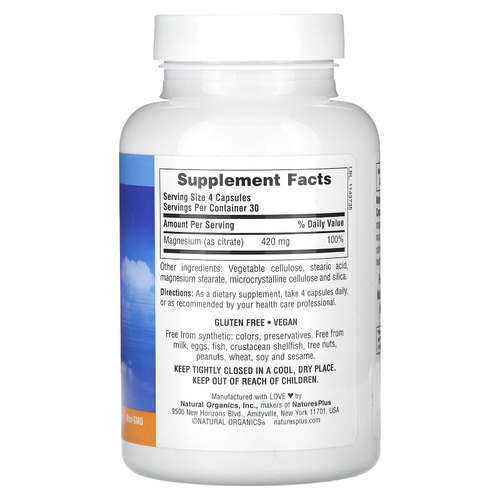 NaturesPlus, KalmAssure, магний, 120 веганских капсул (105 мг на капсулу)