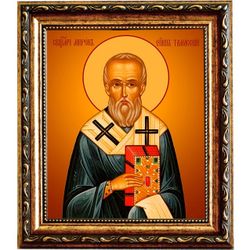 Мирон Тамасский, священномученик, епископ Кипрский. Икона на холсте.