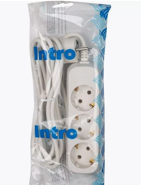 Удлинитель сетевой Intro UE330-W с заземлением 3 метра