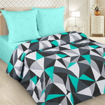 Постельное белье 1,5 поплин Традиция «Мозаика бирюза комп»