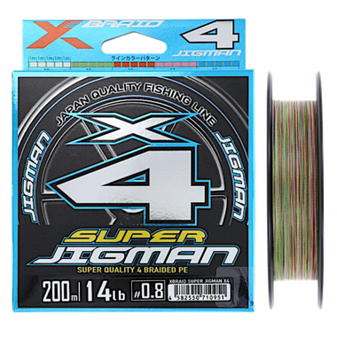 Шнур YGK X-Braid Super Jigman X4 200м Multicolor 1шт -