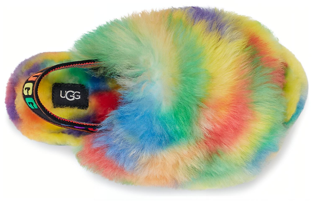 UGG FLUFF YEAH Shearling Slippers Women"s Multicolor