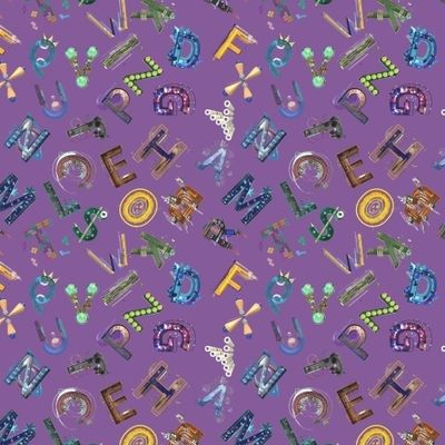 Алфавит на фиолетовом фоне