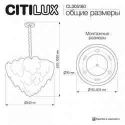 Подвесная люстра Citilux DRYAD CL305160