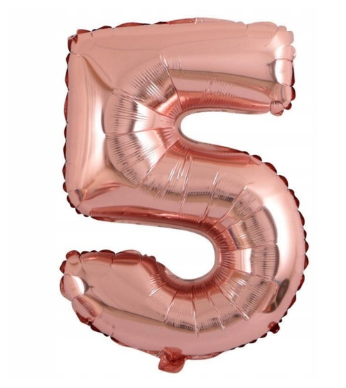 Шар цифра №5 Розовое золото