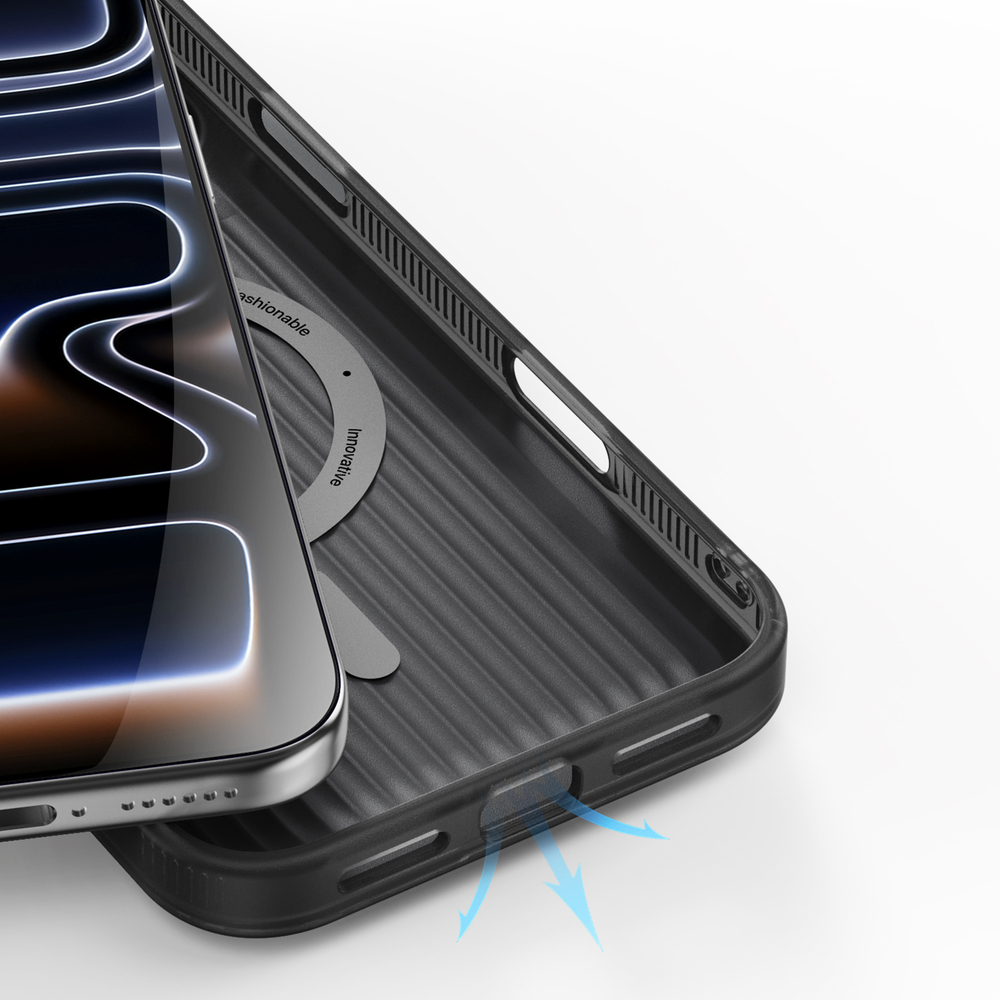 Чехол с MagSafe для смартфона iPhone 17 Pro Max, от Dux Ducis, серия Moro Series Magnetic (дизайнерский рисунок оранжевый)