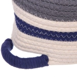 Корзинка вязаная интерьерная с ручками «МИРТА», цвет синий/белый, 30*22*14см, (лейбл селфи)