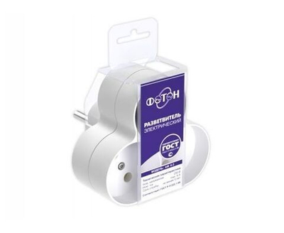 Разветвитель электрический (тройник) ФОТОН АМ 6-3 3 розетки, 6А, белый, треугольный 12324