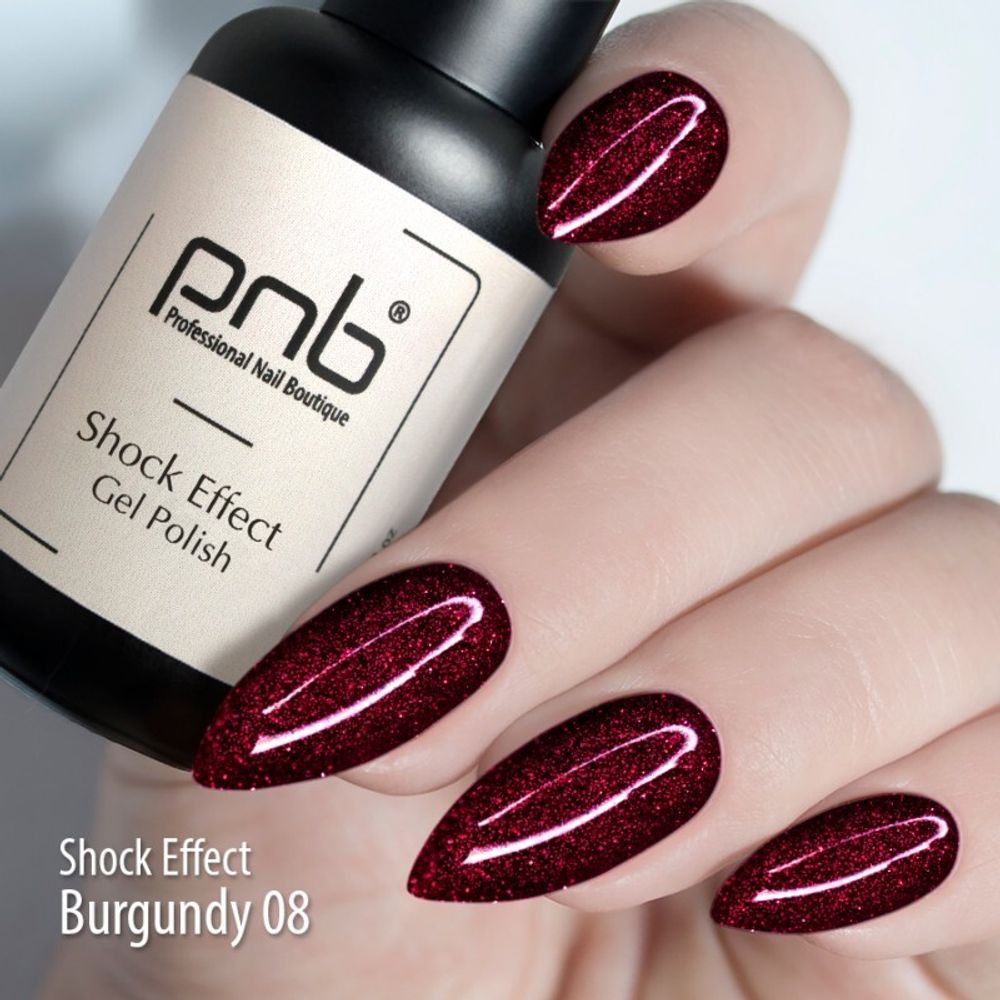 Гель-лак PNB светоотражающий 8мл (08 Burgundy) - купить по выгодной цене |  Mastershop