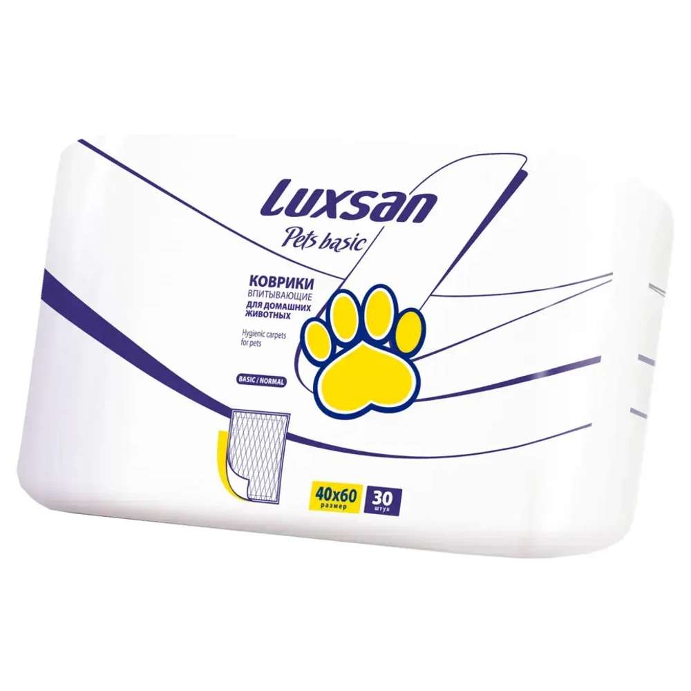 Luxsan basic коврики впитывающие для животных, 40х60, 30 шт