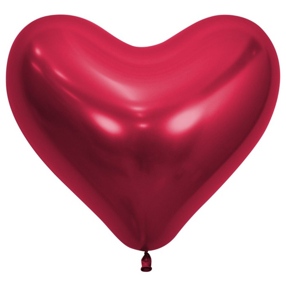 Сердца шары Sempertex, цвет хром 915 красный, 50 шт. размер 14&quot;