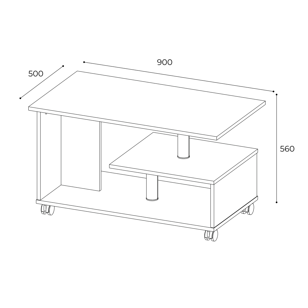 Столик журнальный Консул-5, белый