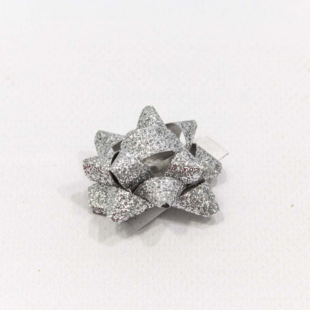 Бант Звезда 3,8см "Блеск" (Серебряный)