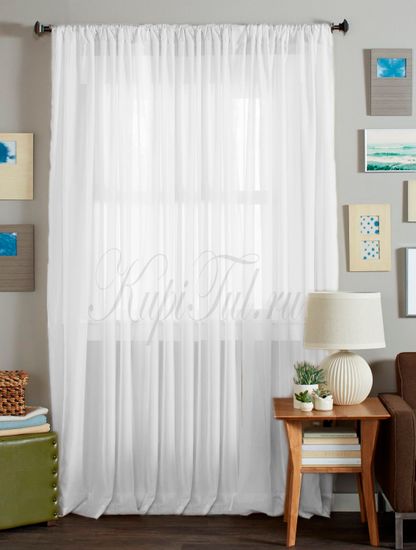 Длинные шторы. Тюль вуаль Classic Voile (white)