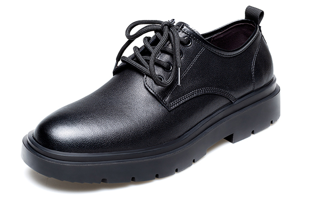 FOXER Casual Leather Shoes Men"s Low top Black