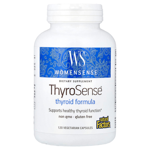 Natural Factors, WomenSense®, ThyroSense®, добавка для щитовидной железы, 120 вегетарианских капсул