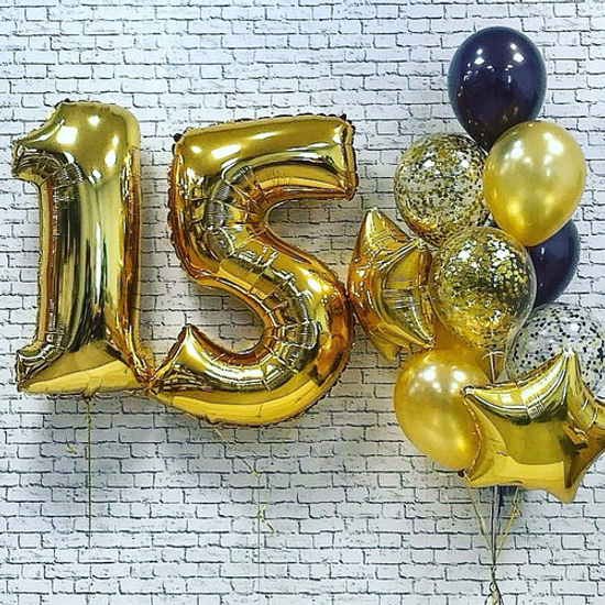 Фонтан из шаров с цифрами №2