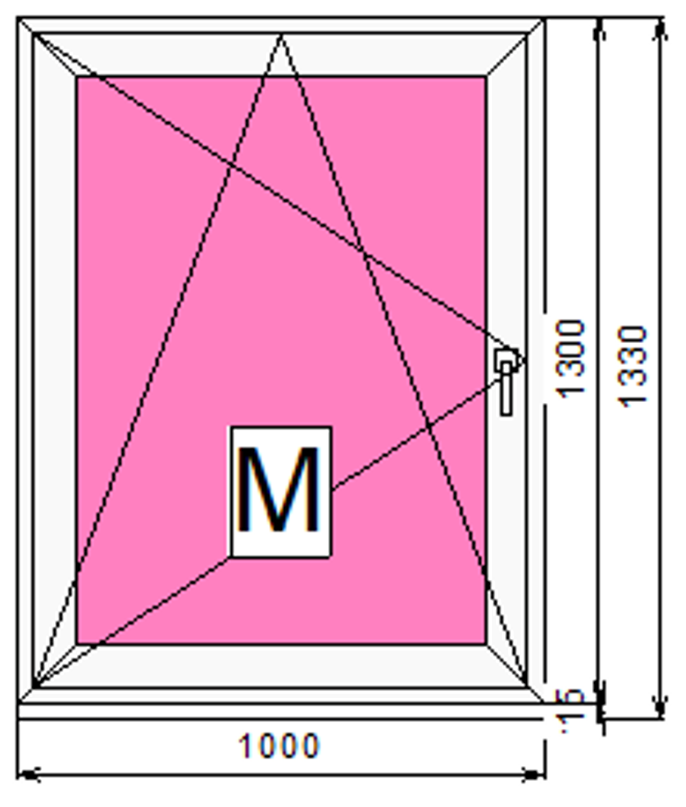 Пластиковое окно 1300 х 1000 ТермА Эко + Москитная сетка