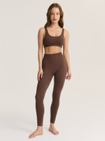 Бесшовные легинсы с высокой посадкой в рубчик