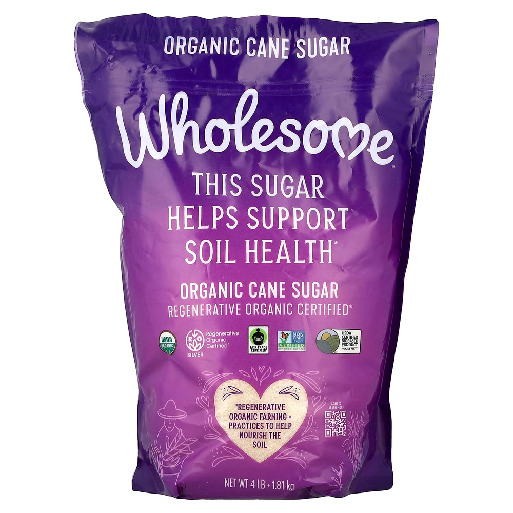 Wholesome Sweeteners, органический тростниковый сахар, 1,81 кг (4 фунта)
