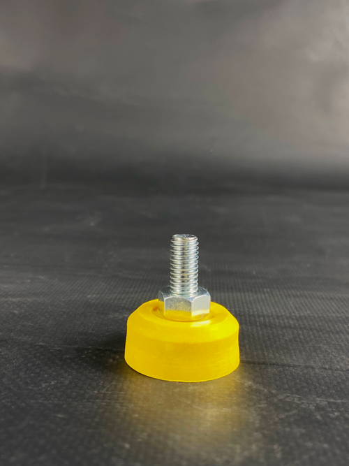 Ножка для стиральных машин Индезит Аристон, универсальная М8х1,25 мм круглая желтая