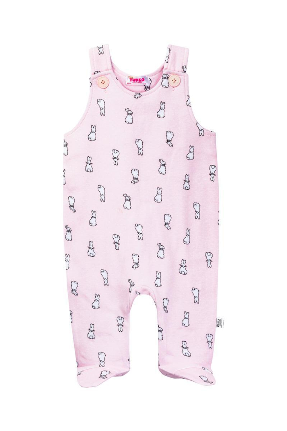 Ползунки высокие M1107IR-0/1 интерлок р.62-68 розовый/зайчик (Такро)