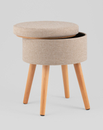 Пуф с ящиком Store Woody рогожка бежевая