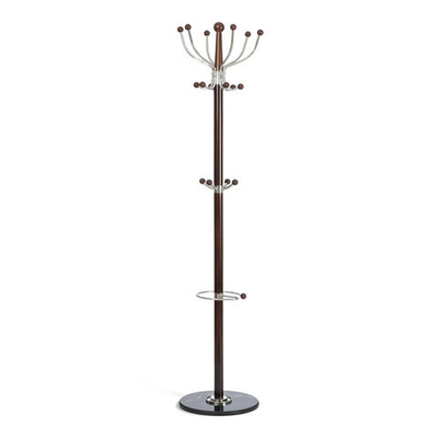 Вешалка Hanami (mod. GH-8617) дерево/хром/мрамор, Black (Черный) / Walnut (Орех), 37x37x175см