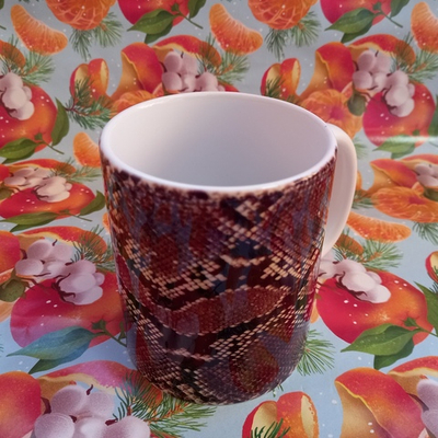 Кружка 300 мл керамика Змея привлечения удачи и финансового благополучия №0002 (белая)