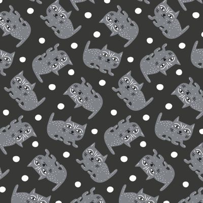 Buy baby fabric cute cats black