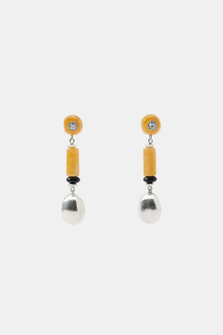 ZARA СЕРЬГИ СО СМОЛОЙ, СЕРЕБРИСТЫЙ