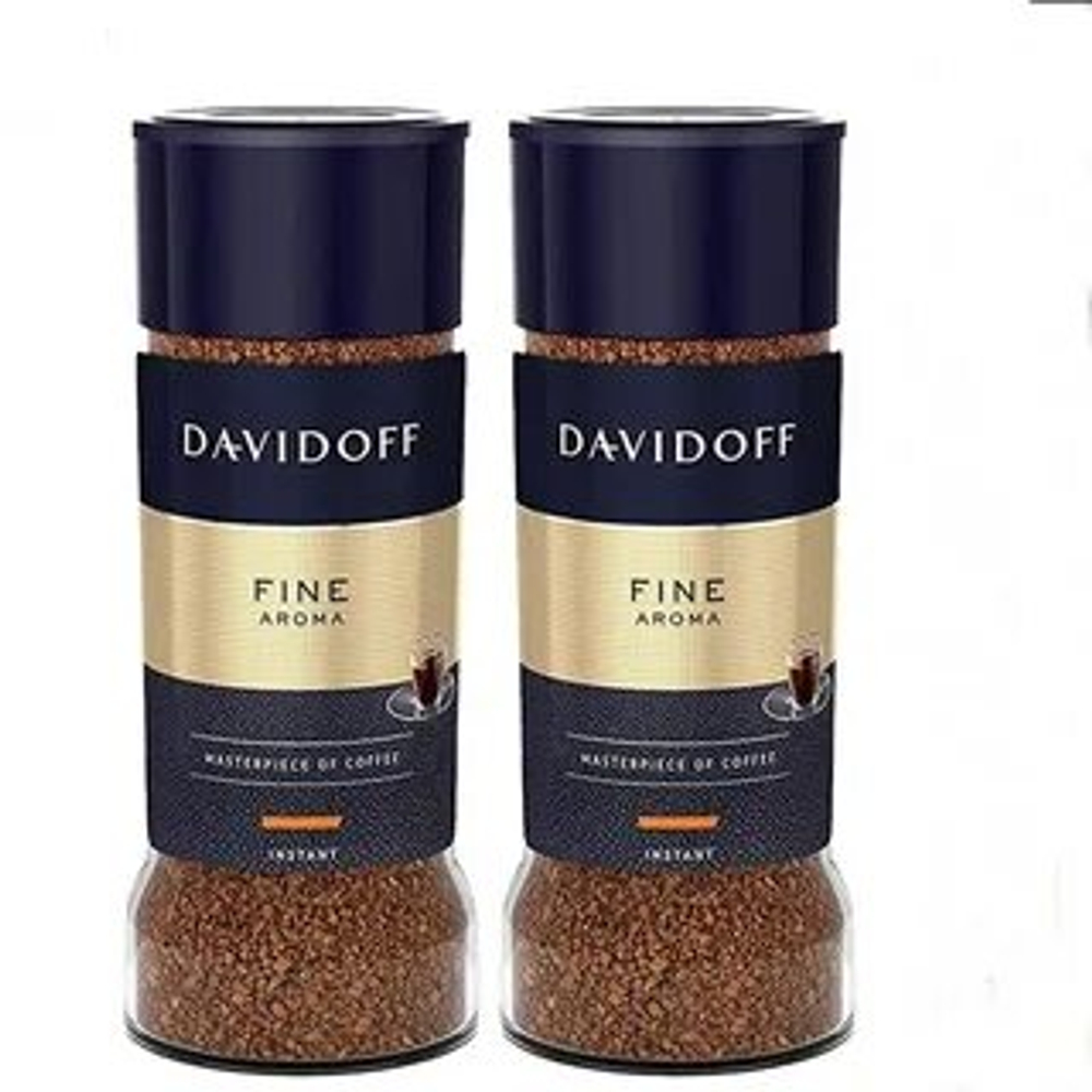 Кофе растворимый Davidoff Fine Aroma, 100 г стеклянная банка (Давидоф) х 2 шт