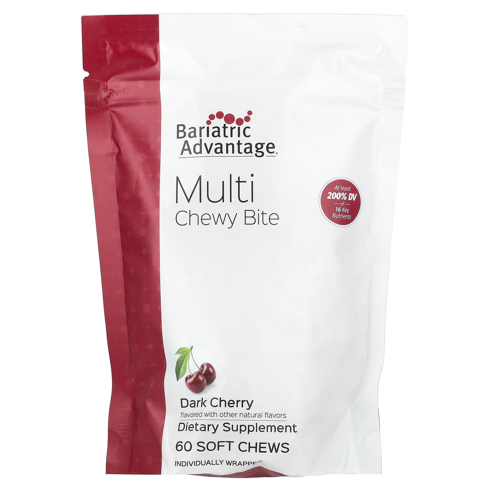 Bariatric Advantage, Multi Chewy Bite, темная вишня, 60 жевательных таблеток