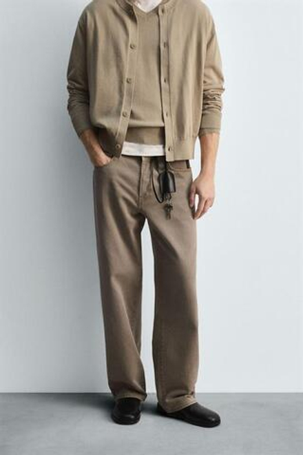 ZARA ДЖИНСЫ BARREL FIT - LIMITED EDITION, СВЕТЛО-КОРИЧНЕВЫЙ