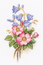"Шиповник и колокольчики"-C325 вышивка