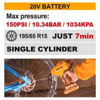 Автомобильный аккумуляторный компрессор 20В Li-Ion INGCO CACLI2018