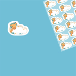 Термонаклейки детские Жираф (бежевый), 18 шт