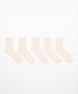 Oysho 5 пар носков из смесового хлопка, светлый экрю