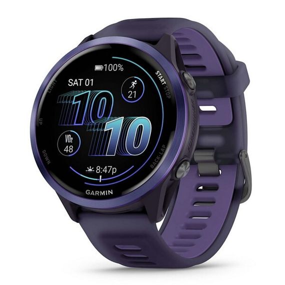 Garmin Forerunner 570 47 мм — Алюминий цвета индиго с полупрозрачным ремешком цвета имперского пурпура/индиго