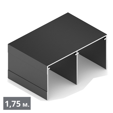 СТАНДАРТ Направляющая верхняя двухполозная (1,75 м) черный матовый (RAL) (AS0713) Aristo