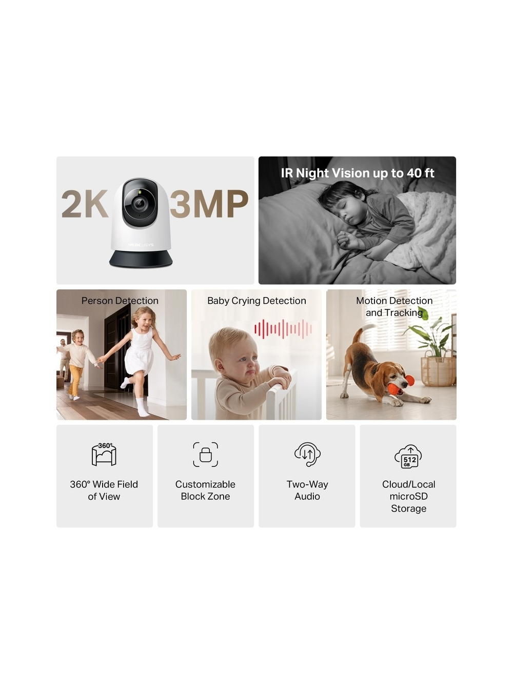 Mercusys MC210 Умная поворотно-наклонная камера