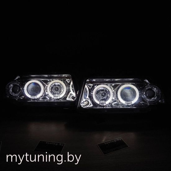 Передние фары ANGEL EYES CHROME для Audi 80 B4