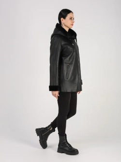 Дубленка зимняя натуральная с капюшоном